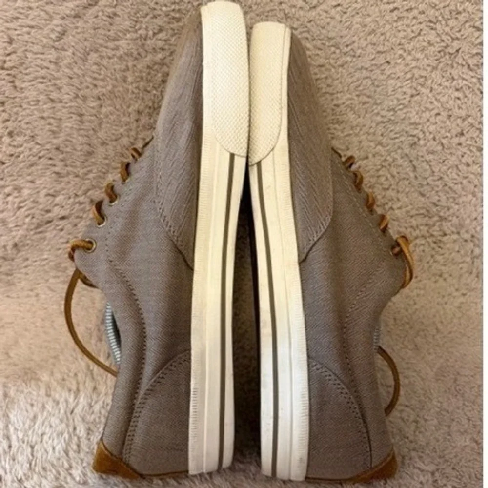 Polo Ralph Lauren Vaughn Mens Brown Herringbone Chambray Shoes Sneakers Size 13D